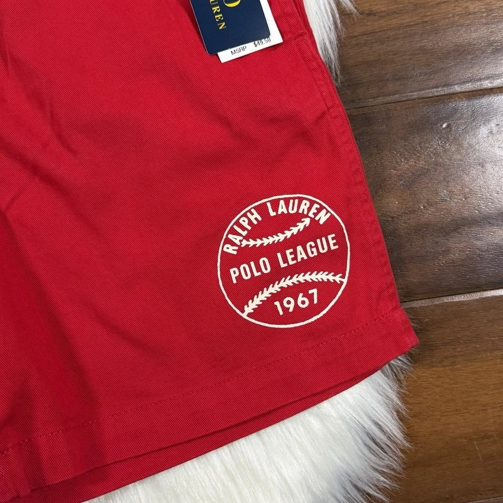 Polo Ralph Lauren Youth Boys Size 18 Red‎ Heritage Twill Cotton Pull On Shorts